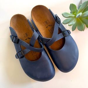Navy Birkenstocks